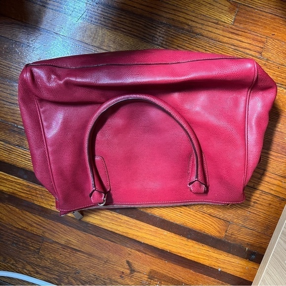 Coach Pinnacle Harper Satchel Bag with Detachable Shoulder Strap, Red Lizard - Picture 10 of 16